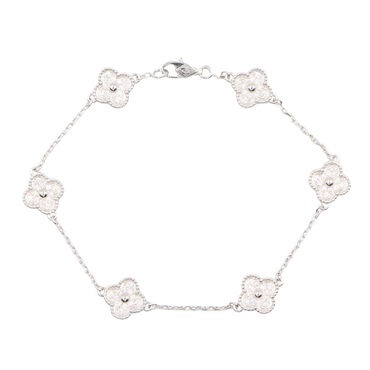 Van Cleef & Arpels Sweet Alhambra 6 Diamond Bracelet VCARO85700 18KWG Used Women