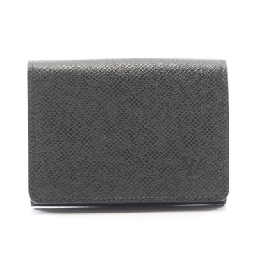 LOUIS VUITTON Enveloppe carte de visit NM Card Case M64595 Taiga Black Used mens