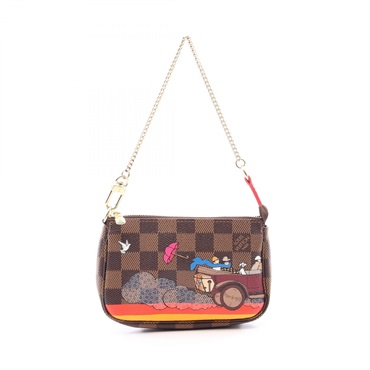 LOUIS VUITTON Mini Pouch Accessoires Illustre Handbag N41426 Damier canvas Used