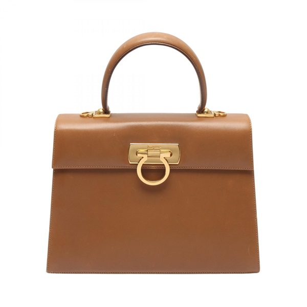 Salvatore Ferragamo Gancini Handbag 21 2181 leather Brown Used Women GHW