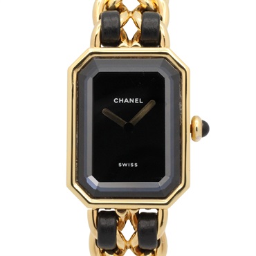 CHANEL Premiere M Wrist Watch H0001 Quartz Gold Plated leather Used Women CC