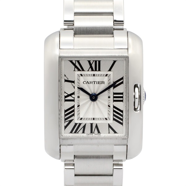 CARTIER Tank Anglaise SM Wrist Watch W5310022 Quartz Stainless Steel Used Women
