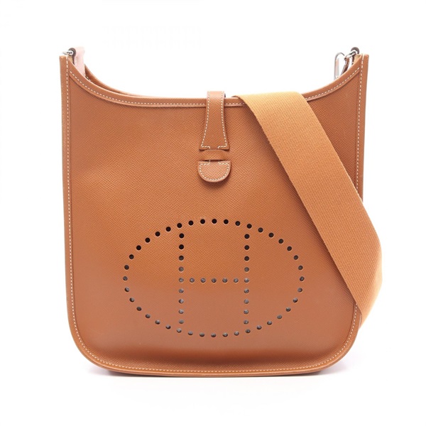 HERMES Evelyne 1 PM Shoulder hand Bag L Epsom leather Gold Used SHW women