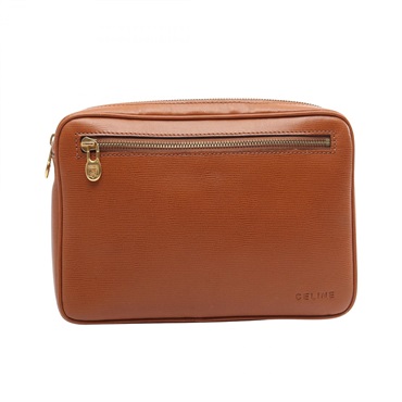 CELINE Business  clutch bag leather Brown Used mens