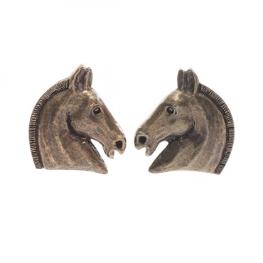 HERMES hose Earring Gold Plated GHW Used women