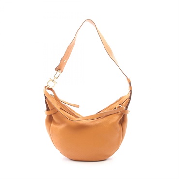 Salvatore Ferragamo Gancini Shoulder hand Bag 21 5407 leather Brown Used Women