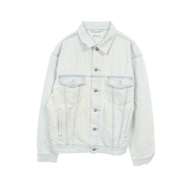 BALENCIAGA Back logo Denim Jacket 519953 cotton Blue #42 Used Women