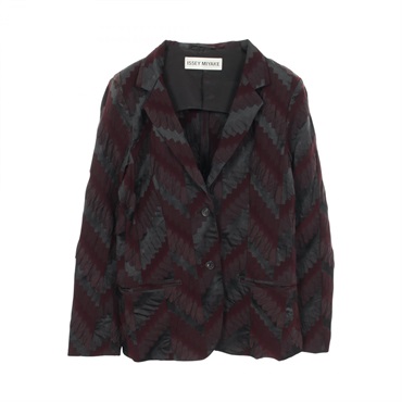 ISSEY MIYAKE Tailored jacket Nylon polyester Black Purple Used Women size 3