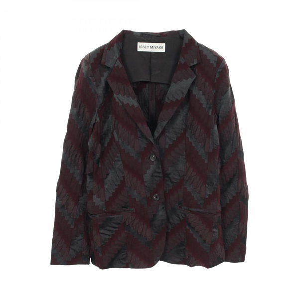 ISSEY MIYAKE Tailored jacket Nylon polyester Black Purple Used Women size 3