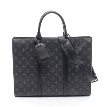LOUIS VUITTON Sac Plat Horizontal Zip Business Handbag M45265 Monogram eclipse