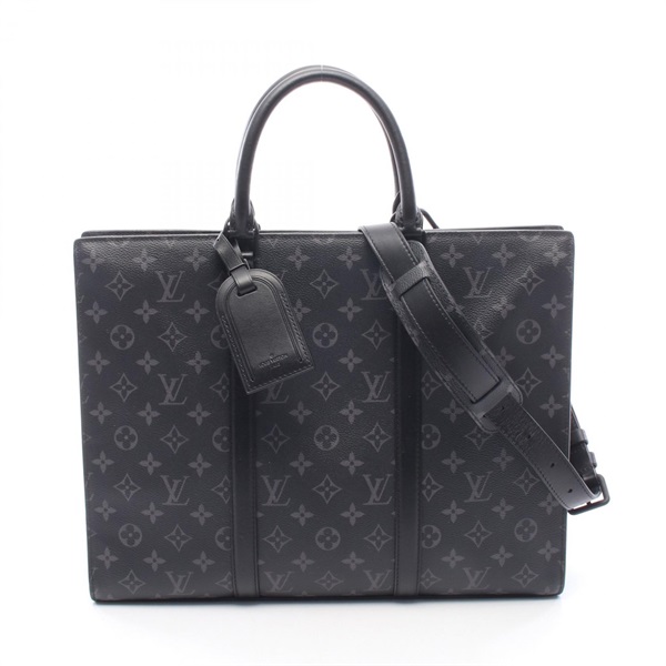 LOUIS VUITTON Sac Plat Horizontal Zip Business Handbag M45265 Monogram eclipse