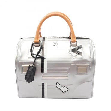 LOUIS VUITTON Speedy 25 Space Collection Handbag M54941 leather Silver Used LV