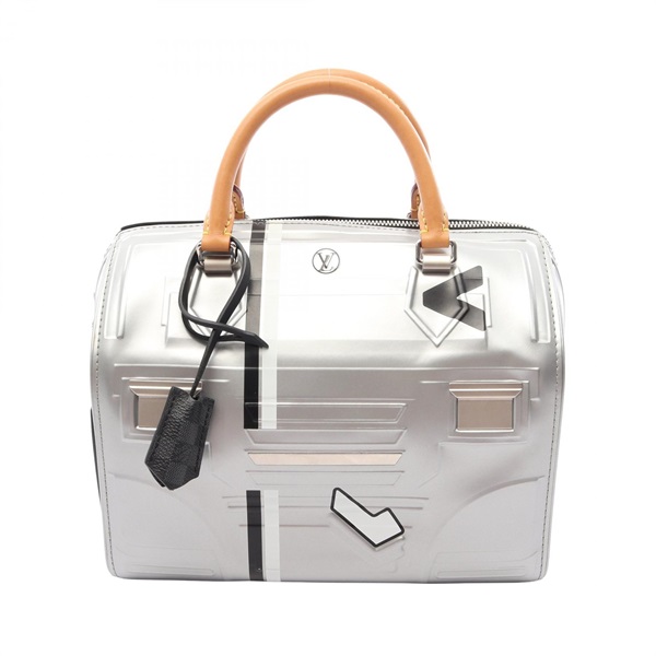 LOUIS VUITTON Speedy 25 Space Collection Handbag M54941 leather Silver Used LV