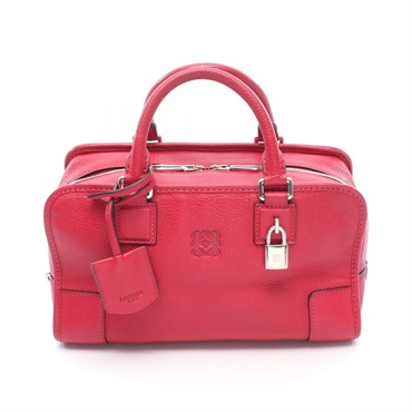 LOEWE Amazona 28 Square Shoulder Crossbody Handbag leather Red Used Women