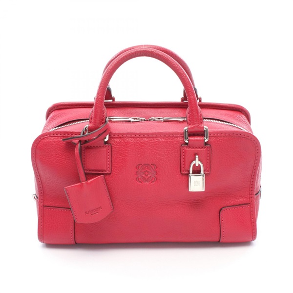 LOEWE Amazona 28 Square Shoulder Crossbody Handbag leather Red Used Women