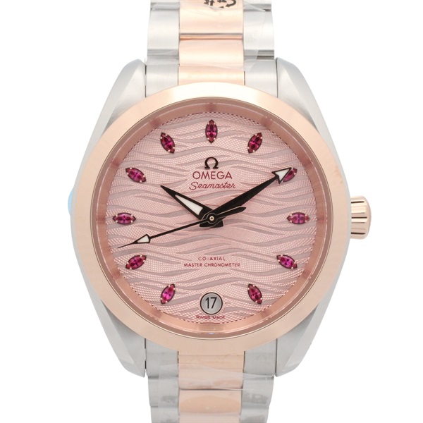 OMEGA Seamaster Aqua Terra Ruby Wrist Watch Automatic 18KPG Gold SS NEW women