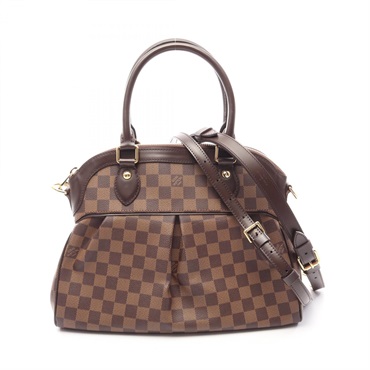 LOUIS VUITTON Trevi PM Shoulder Handbag N51997 Damier canvas leather Ebene Used