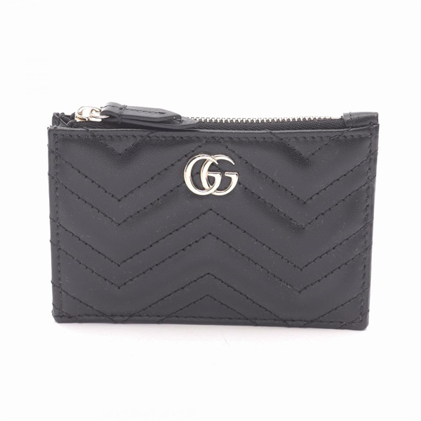 GUCCI Double G key ring Card Case 837747AAET81000 leather Black NEW Women