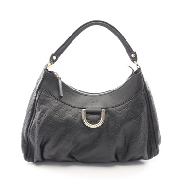 GUCCI Abby Guccissima Shoulder Handbag 189833 leather Black Used Women GG