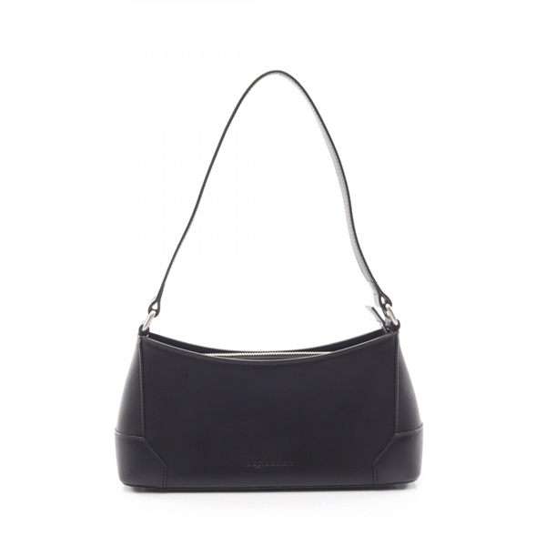 BURBERRY Logo Embossing Shoulder Handbag leather Black Used Women