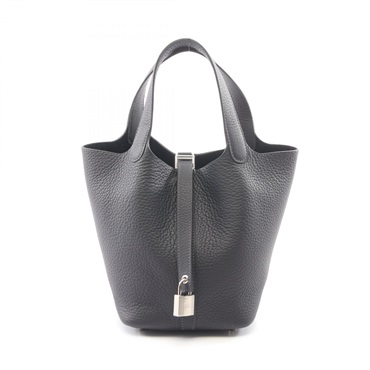 HERMES Picotin Lock PM tote Handbag K Taurillon Clemence Caban Women SHW