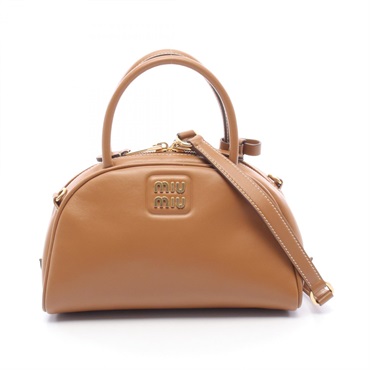 Miu Miu Shoulder crossbody Handbag leather Brown Used Women