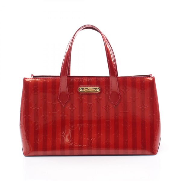 LOUIS VUITTON Wilsher PM shoulder Handbag M91702 Vernis Rayeure Pomme Damour
