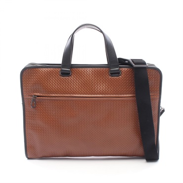 BOTTEGA VENETA Intrecciato shoulder crossbody bag Briefcase leather Brown Black