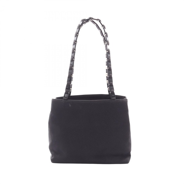 Salvatore Ferragamo Chain Shoulder Bag Nylon Black Used Women