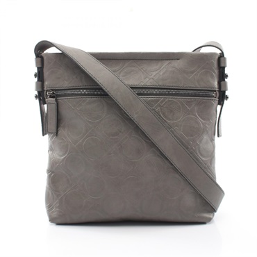 Salvatore Ferragamo Gancini crossbody Shoulder Bag leather Gray Used Women