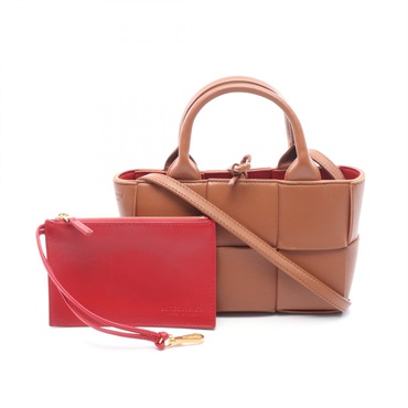 BOTTEGA VENETA Candy Arco shoulder crossbody Tote Bag leather Brown Used Women
