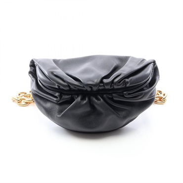 BOTTEGA VENETA The Chain Pouch Mini Waist bum belt bag 651445 leather Black Used