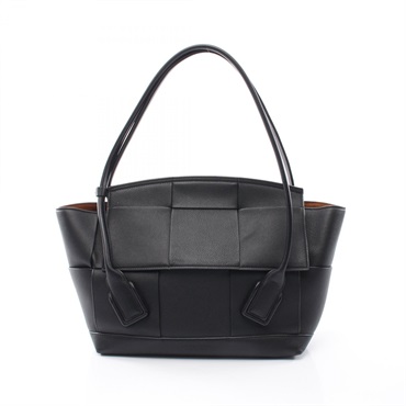 BOTTEGA VENETA Arco Maxi Intrecciato Tote shoulder hand Bag 598244 leather Black