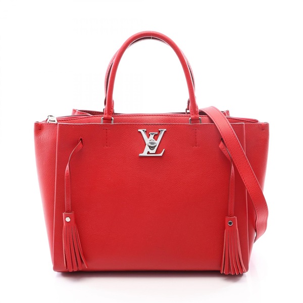LOUIS VUITTON Lockme Ruby Shoulder Tote Bag M54570 leather Red Used Women