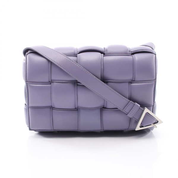 BOTTEGA VENETA Padded Cassette Intrecciato Shoulder Crossbody Bag leather Purple