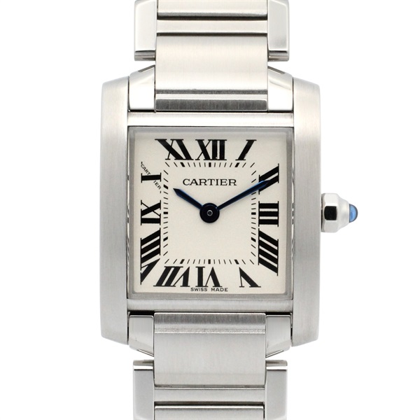 CARTIER Tank francaise SM Wrist Watch W51008Q3 Quartz Stainless Steel Used Women