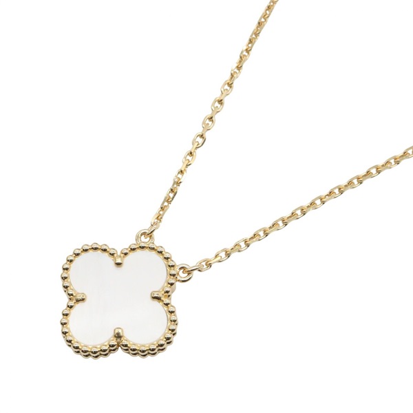 Van Cleef & Arpels Vintage Alhambra Mother of Pearl Necklace 18KYG Used Women