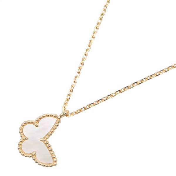 Van Cleef & Arpels Sweet Papillon Necklace 18KYG Yellow Gold Mother of pearl