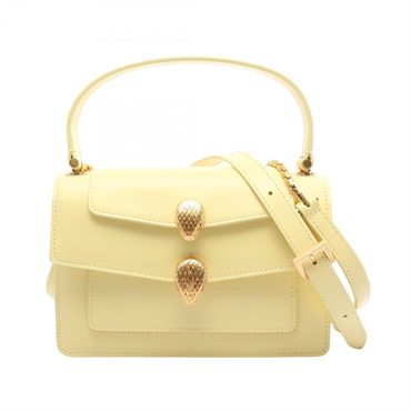 BVLGARI ALEXANDER WANG Serpenti Shoulder Handbag leather Yellow Used Women