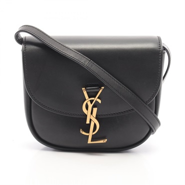 YVES SAINT LAURENT Kaia Small Shoulder Crossbody Bag leather Black Used Women
