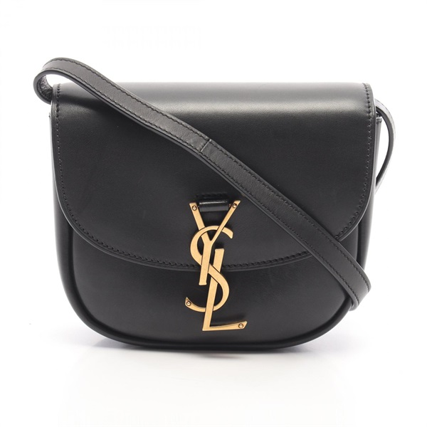 YVES SAINT LAURENT Kaia Small Shoulder Crossbody Bag leather Black Used Women