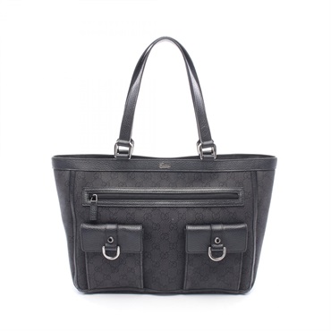 GUCCI Abbey GG canvas Tote Bag 268639 Leather Black Used Women