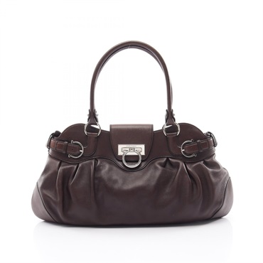 Salvatore Ferragamo Marissa Gancini Shoulder Handbag leather Brown Used Women