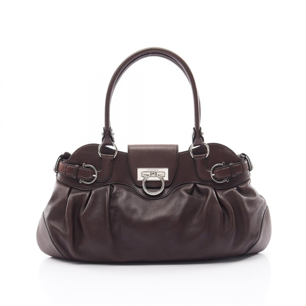 Salvatore Ferragamo Marissa Gancini Shoulder Handbag leather Brown Used Women