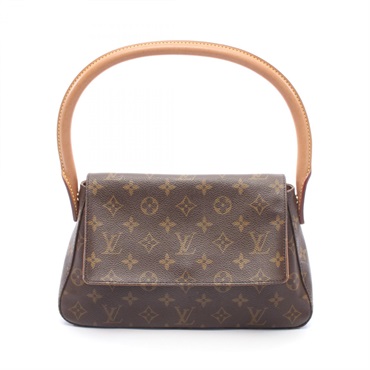 LOUIS VUITTON Mini looping shoulder Handbag M51147 Monogram leather Brown Used