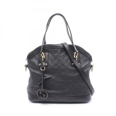 GUCCI Guccisima Shoulder Handbag 247279 leather Black Used Women GG