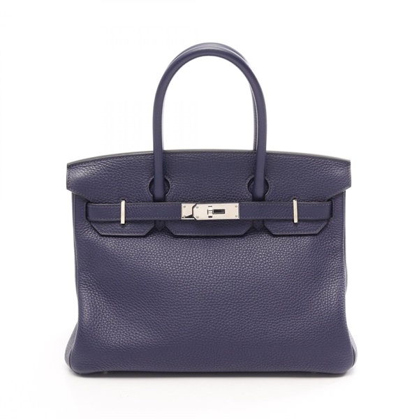 HERMES Birkin 30 Handbag 030520CK Togo leather Navy Blue encre SHW Used Women C