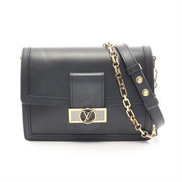 LOUIS VUITTON Dauphine MM LV Lock Chain Crossbody Shoulder Handbag M55821 Used