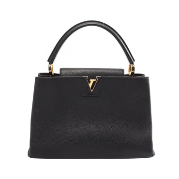 LOUIS VUITTON Capucines MM Handbag M48864 Parnasea leather Black Used Women LV