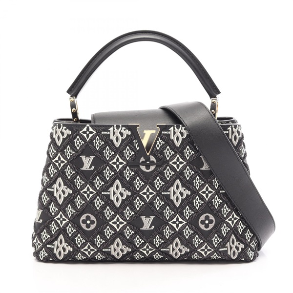 LOUIS VUITTON Capucines MM Since1854 Shoulder Handbag M57358 leather Black Used